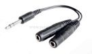 Insertkabel - Klinkenstecker 6,3mm stereo auf 2 Klinkenbuchsen 6,3mm mono     0,2m