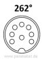 Preview: DIN-Stecker 8 polig 262° auf DIN-Buchse 8 polig 262°(Schirm an Gehäuse)