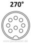 Preview: DIN-Stecker 8pol 270° grau