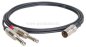 Preview: DIN-Stecker 3 polig auf 2x Klinkenstecker 6,3mm mono D ( 8x4/2x 0,22qmm)