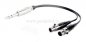 Preview: Klinkenstecker 6,3mm stereo 3pol auf 2 Mini XLR-Buchsen 3pol