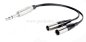Preview: Klinkenstecker 6,3mm stereo 3pol auf 2 Mini XLR-Stecker 3pol