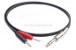 Preview: Messleitung-Klinkenstecker 6,3mm stereo auf 2 x Bananenstecker 4mm