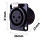 Preview: XLR Flanschbuchse 3 polig Einbau Typ-D