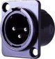 Preview: XLR Flanschstecker 3 polig Einbau Typ-D
