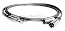 2 Klinkenstecker 6,3mm stereo auf 2 XLR-Stecker (S)