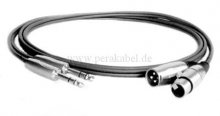 2 Klinkenstecker 6,3mm stereo auf 1x XLR-Stecker / 1x XLR-Buchse (S)