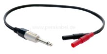 Messleitung-Klinkenstecker 6,3mm mono auf 2 x Bananenstecker 4mm Isoliert