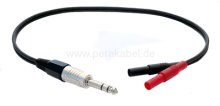 Messleitung-Klinkenstecker 6,3mm stereo auf 2 x Bananenstecker 4mm Isoliert