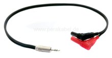 Messleitung-Miniklinkenstecker 3,5mm stereo auf 2 x Bananenstecker 4mm Isoliert Gewinkelt