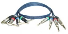 4 Klinkenstecker 6,3mm Xtype auf 4 Klinkenstecker 6,3mm Xtype gewinkelt