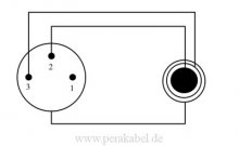 Klinkenstecker 6,3mm stereo auf DIN-Buchse 3pol (Deltron) Schirm an Gehäuse