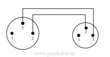 DIN-Buchse 3pol (Deltron) auf XLR-Stecker Schirm an Gehäuse