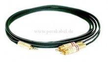 Miniklinkenstecker 3,5mm stereo vergoldet auf 2 x RCA-Stecker vergoldet  (Kabel 6 x 3 )