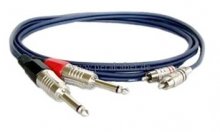 Klinkenstecker 2x 6,3mm mono auf 2 x RCA-Stecker DAP AV-48