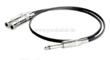 Klinkenstecker 6,3mm metall mono auf 2 x Klinkenbuchse 6,3mm metall mono Splitt