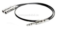 Stereoklinkenstecker 6,3mm metall auf 2 x Klinkenbuchse 6,3mm metall mono Splitt