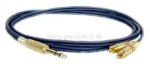 Stereoklinkenstecker 6,3mm vergoldet auf 2x RCA-Stecker vergoldet ( Kabel: 8 x 4 )