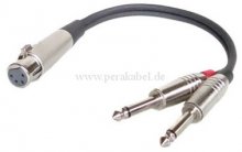 XLR-Buchse 4 polig auf 2x Klinkenstecker 6,3mm 0,2m
