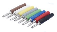 Miniatur-Bananenstecker 2mm auf Miniatur-Bananenstecker 2mm (Feder vernickelt)