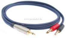 Miniklinkenstecker 3,5mm mono (S) auf 2 x Bananenhohlstecker 4mm vergoldet
