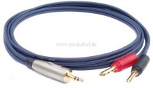 Miniklinkenstecker 3,5mm stereo (S) auf 2 x Bananenhohlstecker 4mm vergoldet