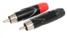 Preview: Messleitung-RCA-Stecker auf 2 x Bananenstecker 4mm Isoliert Gewinkelt