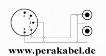DIN-Stecker 5 pol 3+5 bel. auf  2 x RCA-Stecker