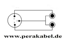 DIN-Stecker 3 polig auf 2x Klinkenstecker 6,3mm mono D ( 8x4/2x 0,22qmm)