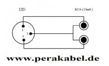 DIN-Stecker 3 polig  auf  2 x RCA-Stecker