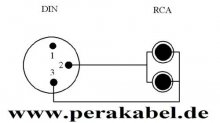 DIN-Stecker 3 polig  auf  2 x RCA-Stecker (L+R an Pin3)