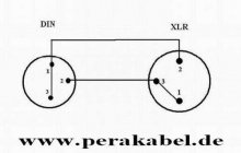 Preview: DIN-Stecker 3polig ( Neutrik NYS 321 )-Pin 1+3 bel.  auf XLR-Stecker DAP LC-126