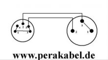 DIN-Stecker 5polig ( Neutrik NYS322G )- Pin 1+4 / 3+5 bel.  auf XLR-Buchse