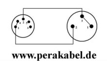 DIN-Stecker 5polig auf XLR-Buchse ( Pin 1+4 an 2 ;  Masse an 1+3 )