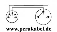 DIN-Stecker 5polig ( Neutrik NYS322G )- Pin 1+4 bel.  auf XLR-Stecker