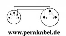 DIN-Stecker 5polig ( Neutrik NYS322G )- Pin 3+5 bel.  auf XLR-Buchse