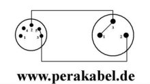 DIN-Stecker 5polig auf XLR-Stecker ( Pin 3+5 an 2 ;  Masse an 1+3 )