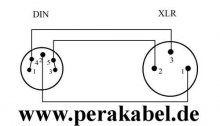 DIN-Stecker 5polig ( Pin 1+4 / 3+5 belegt ) auf XLR-Buchse