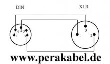 DIN-Stecker 5polig ( Pin 1+4 / 3+5 belegt ) auf XLR-Stecker