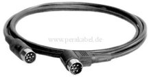 DIN-Kabel - Stecker 6 polig 1x gewinkelt (Schirm an Pin 2)