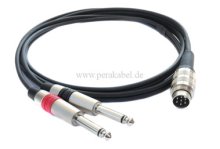 DIN-Stecker 7polig Schraubverschluss auf 2x Klinkenstecker 6,3mm mono