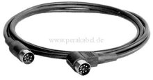 DIN-Kabel - Stecker 8 polig 262° 1x Gewinkelt (Schirm an Gehäuse)