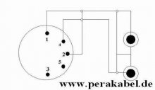 Preview: DIN-Stecker 5 pol 1+4 bel. auf  2 x RCA-Buchsen