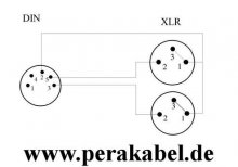 DIN-Stecker auf 2 XLR-Buchse (Kabel 8x4/2x 0,22 )