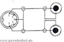 DIN-Stecker ( DIN 1+4/3+5 belegt ) auf 2 Klinkenstecker 6,3mm mono DAP AV-48