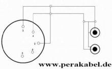 DIN-Stecker 5pol 1+4 bel. auf  2 x RCA-Buchsen (standard)