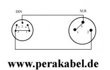 DIN-Stecker 5polig auf XLR-Stecker ( Pin 1+4 / 3+5 an 2 ;  Masse an 1+3 )