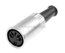 DIN-Kabel Stecker / Buchse 5polig 180° Renkverschluß ( Innenleiter 4x 0,25qmm )