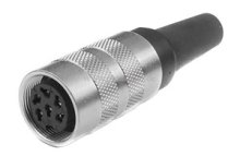 DIN-Stecker 6polig Schraubverschluss auf DIN-Buchse 6polig Schraubverschluss