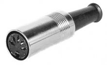 Preview: DIN-Kabel Verlängerung ( Innenleiter 4x 0,25qmm ) Stecker/Buchse 5polig metall